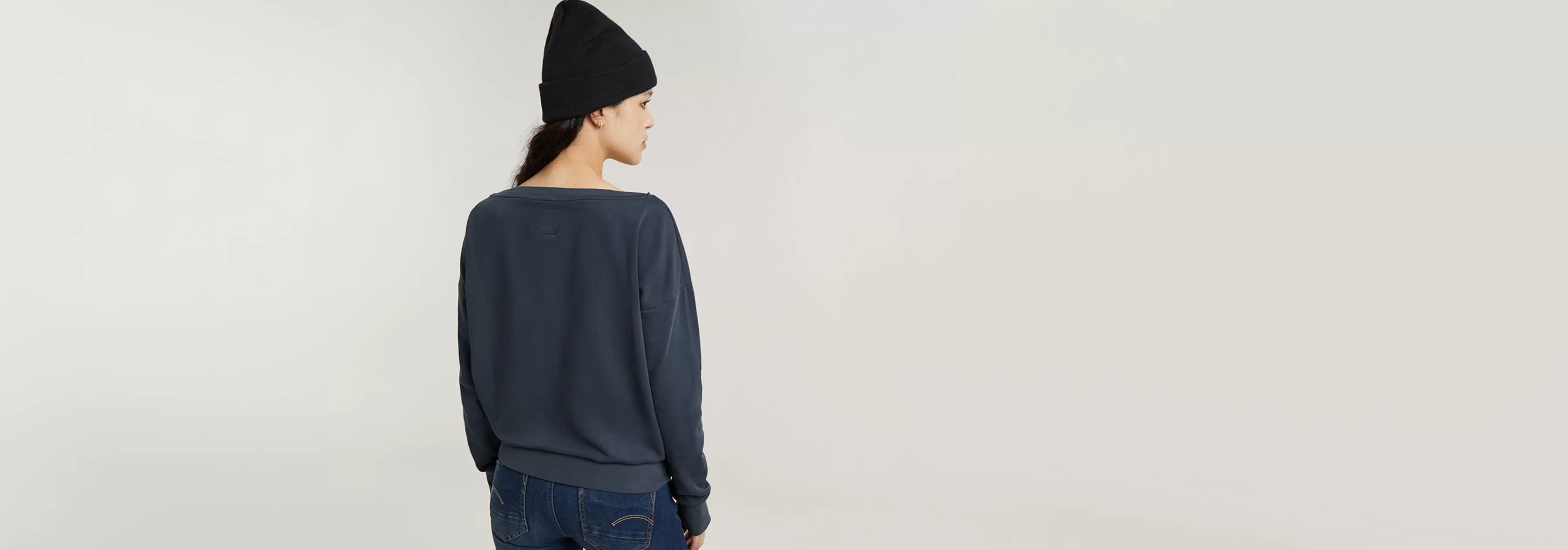 Boat Neck Loose Sweatshirt-G-Star Flash Sale