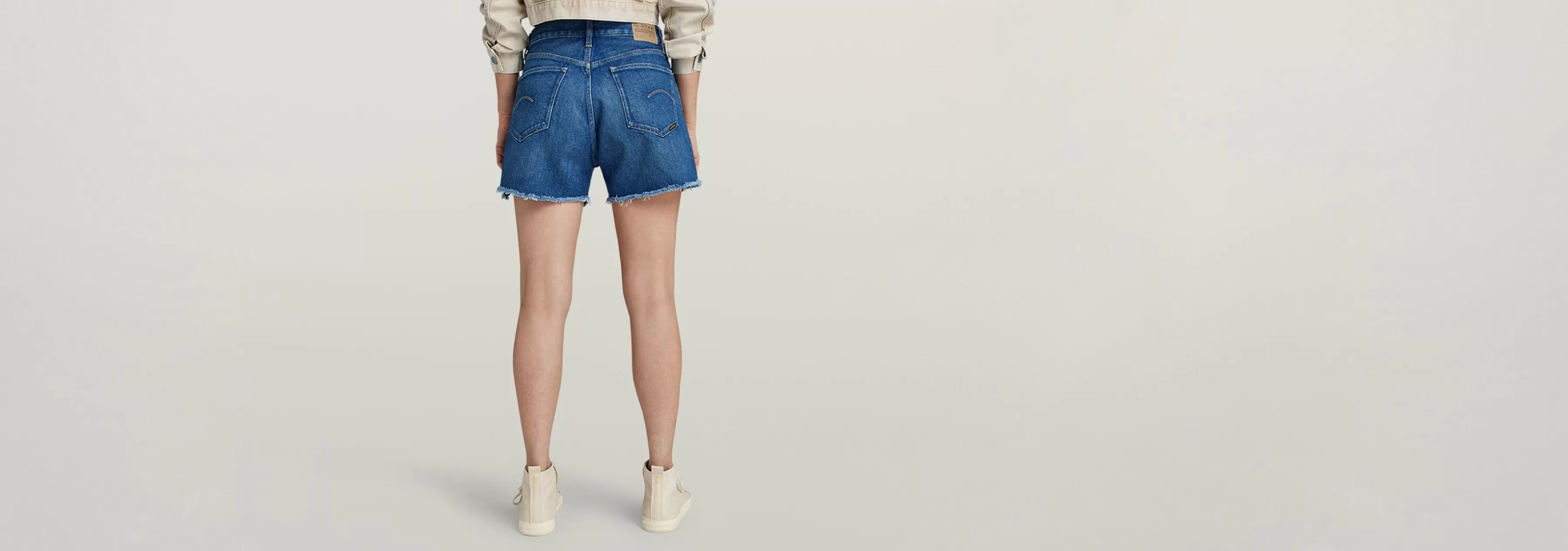 High Denim Shorts Raw Edge-G-Star Cheap