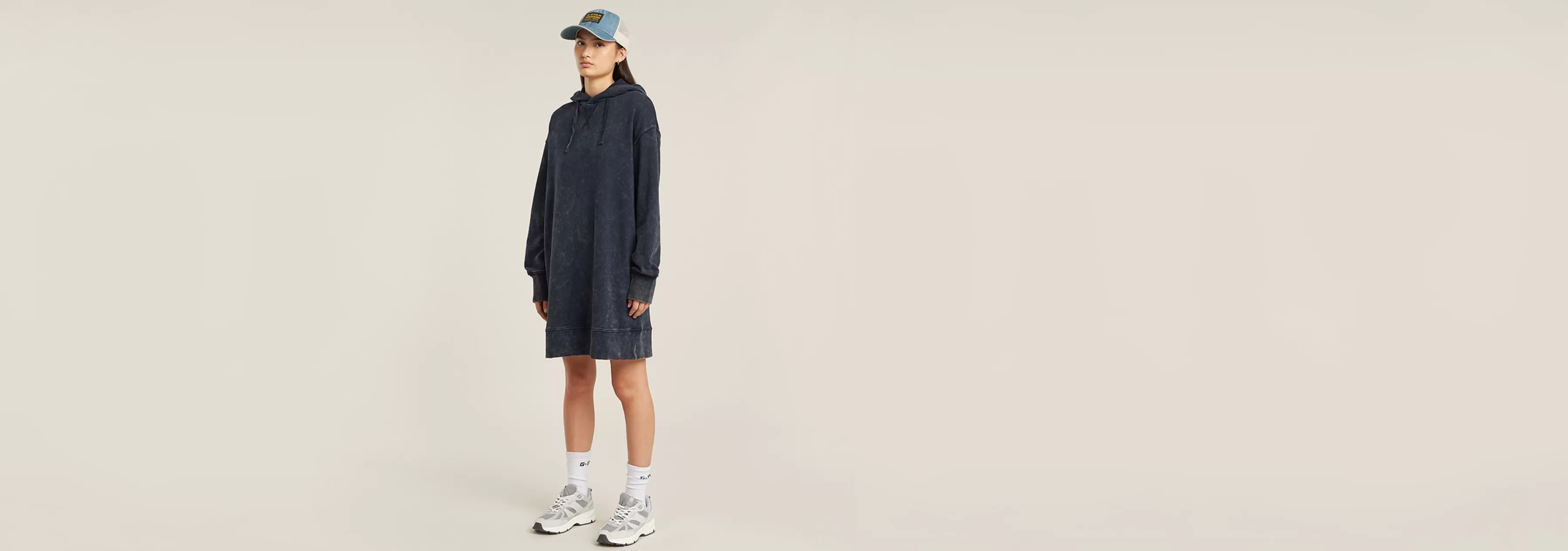 Loose Overdyed Hooded Sweater Kleid-G-Star Clearance