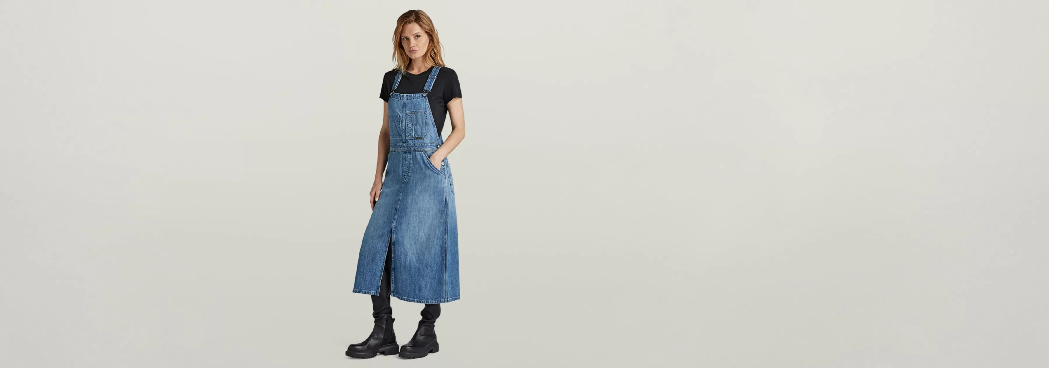 Midi Dungaree Kleid-G-Star Cheap