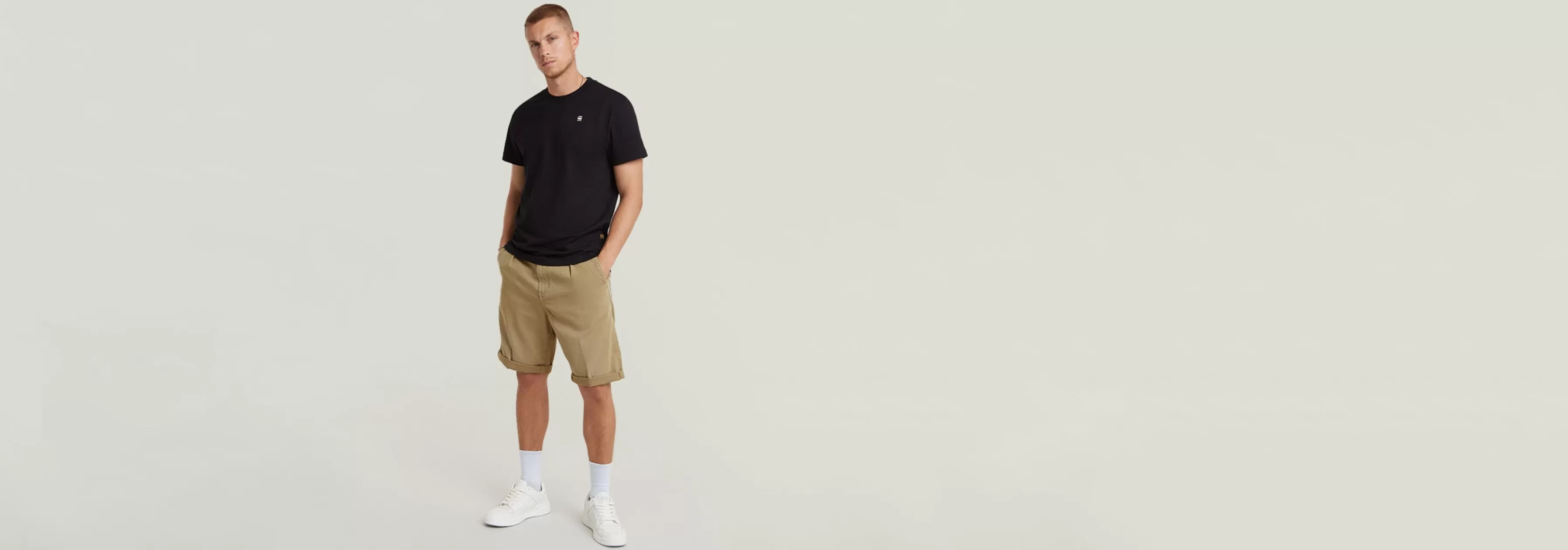 Pleated Chino Shorts-G-Star Outlet