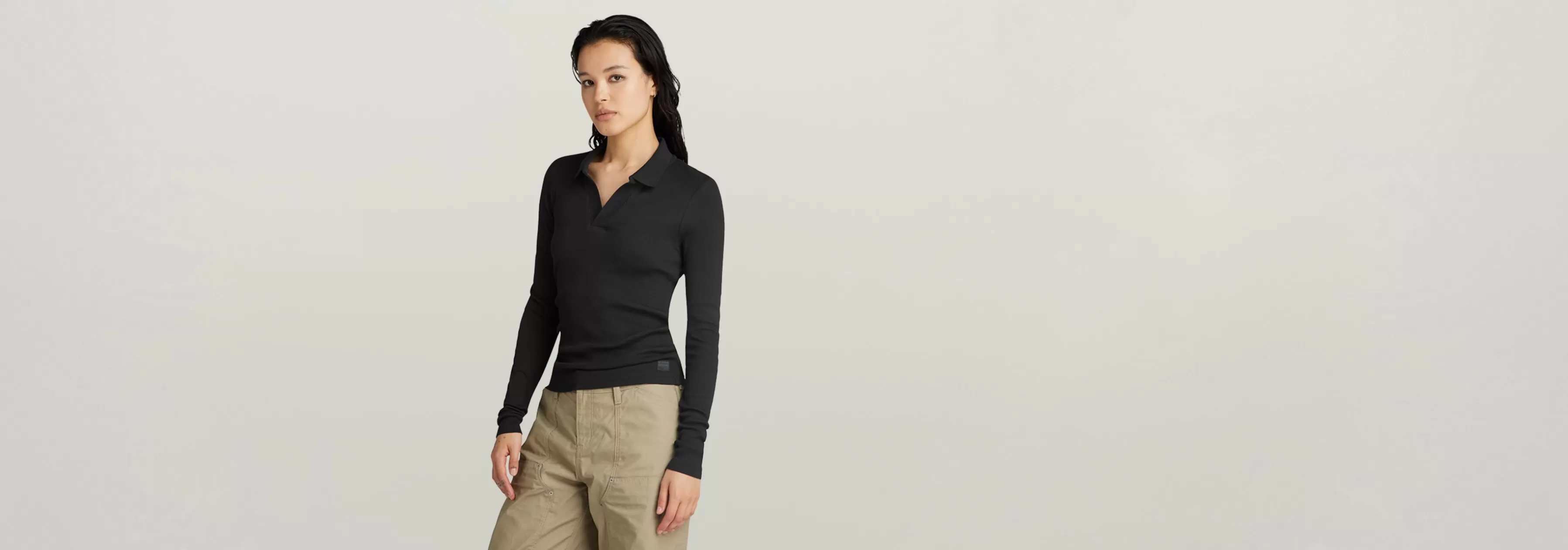 Ribbed Slim Polo Top-G-Star Fashion