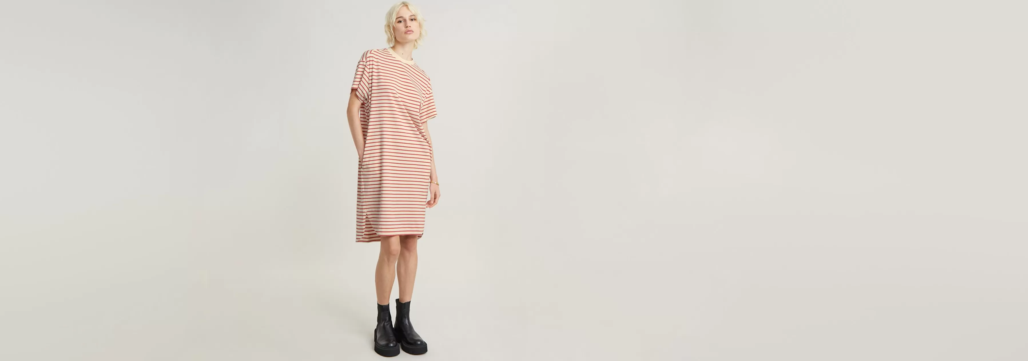 Striped Loose T-Shirt Kleid-G-Star Flash Sale